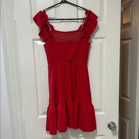Red Ruffled Dress - Picture 2 of 3